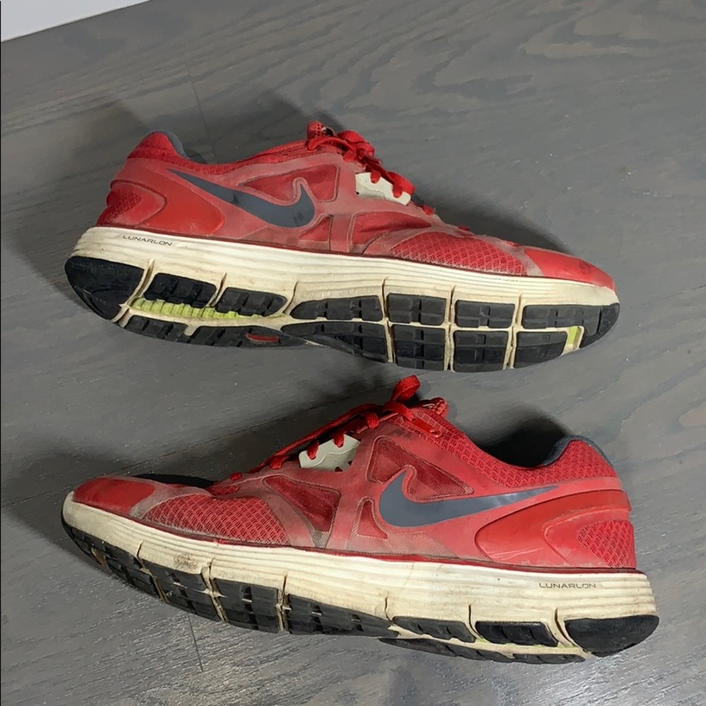 Nike Lunarglide 3 Mens Red Size 12 US - Picture 3 of 9